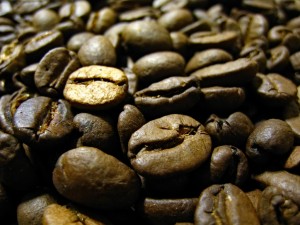 Closeup of coffee beans.